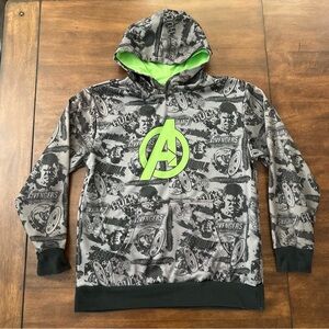 Marvel Avengers Legends Sweatshirt Hoodie Youth Kid Extra Large Green Gray